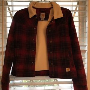 Plaid carhartt fleece jacket